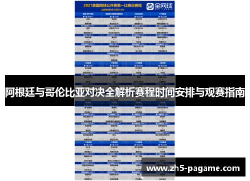 阿根廷与哥伦比亚对决全解析赛程时间安排与观赛指南