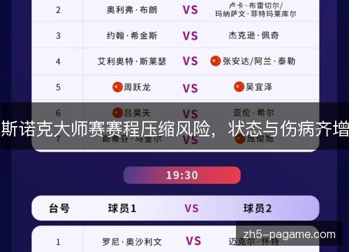 斯诺克大师赛赛程压缩风险,状态与伤病齐增 斯诺克大师赛赛程压缩风险,状态与伤病齐增